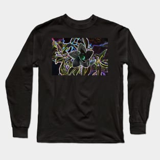 Fancy Prismatic Neon Colors Flower Blossom Long Sleeve T-Shirt